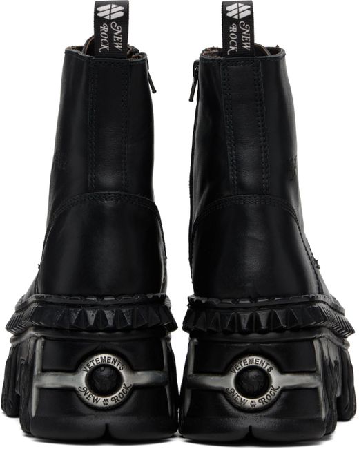 Vetements Black New Rock Edition Combat Boots