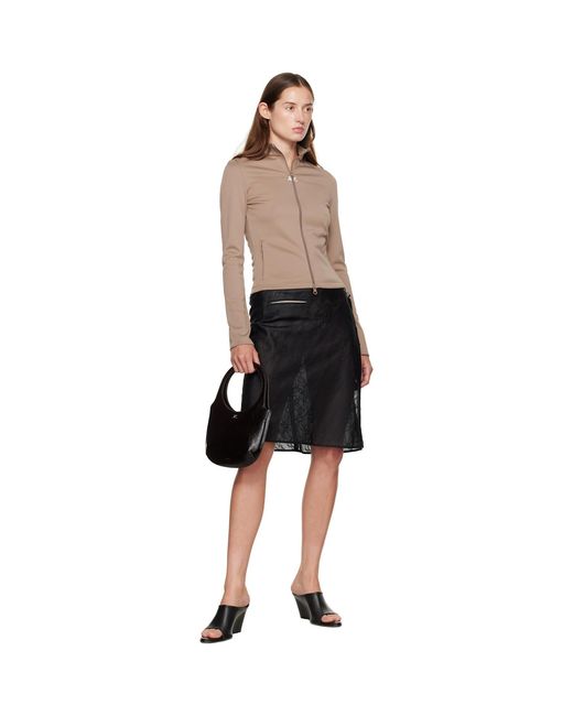 Courreges Black Tan Biker Track Jacket