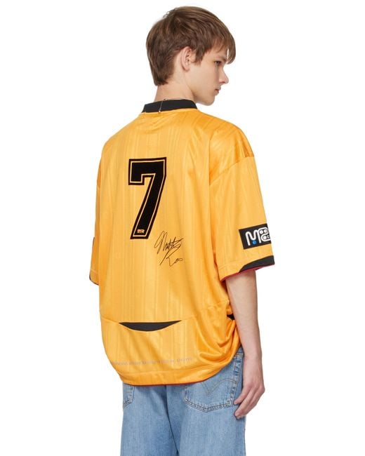 Martine Rose Orange Printed Rugby T-Shirt for men