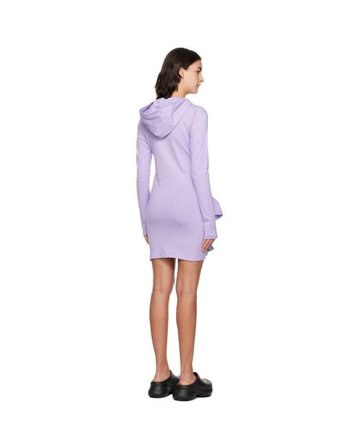 MSGM Purple Hooded Minidress