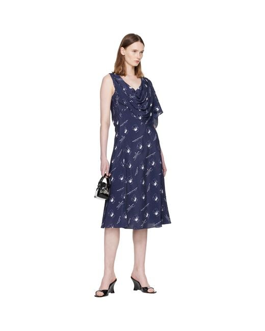 Sandy Liang Blue Sonata Midi Dress