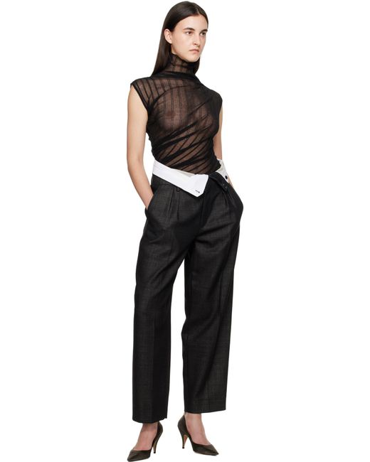 Victoria Beckham ブラック ノースリーブ ハイネック ボディスーツ Black