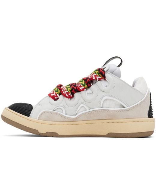 Lanvin Black Leather Curb Sneakers