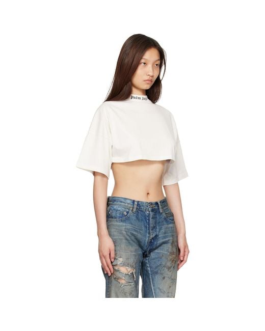 Palm Angels White Classic Logo Mini T-Shirt