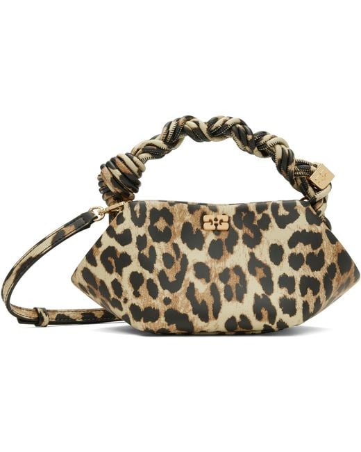 Ganni Metallic Leopard Grained Mini Bou Bag
