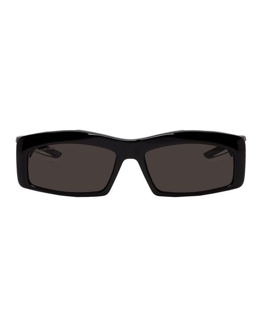 Balenciaga Black Hybrid Rectangle Sunglasses for Men Lyst