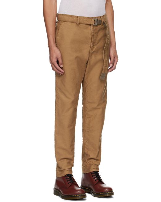 Sacai Multicolor Tan Belted Trousers for men