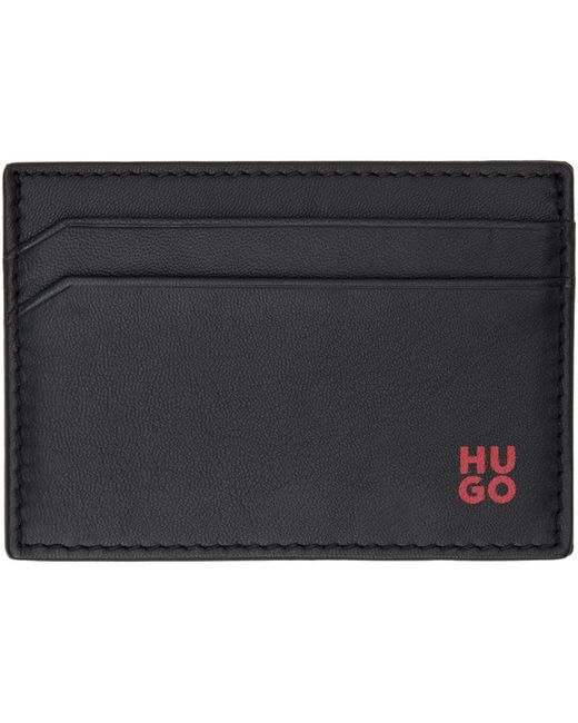 Porte-cartes noir à logo modifié HUGO pour homme en coloris Black