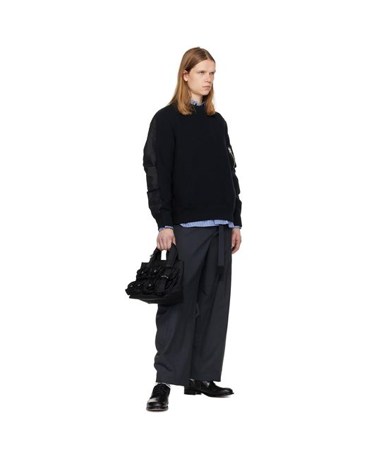 Sacai Black Sponge Sweat Pullover Sweatshirt for men