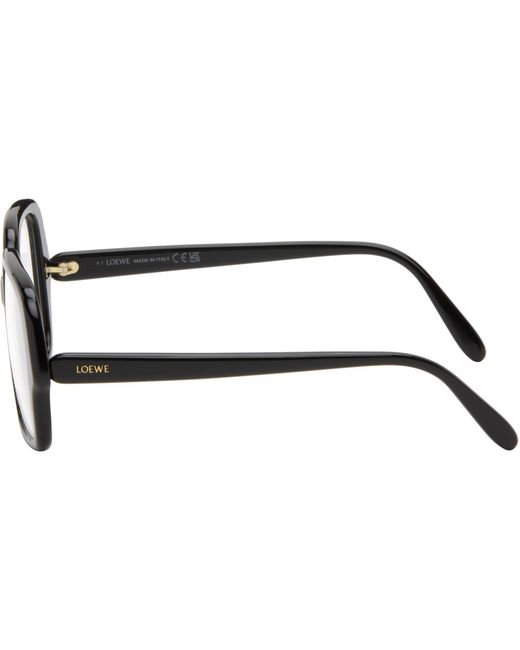 Loewe Black Large Square Text Logo Glasses