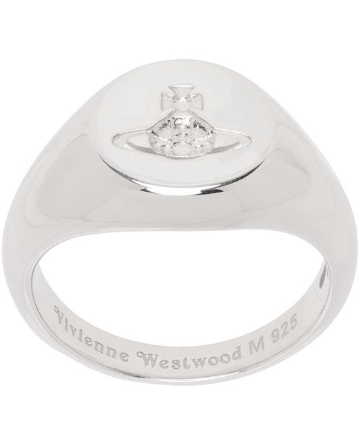Vivienne Westwood Metallic Silver Sigillo Ring for men
