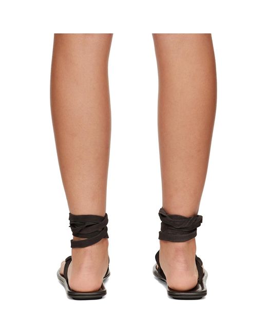 St. Agni Brown Suede Tie Up Sandals