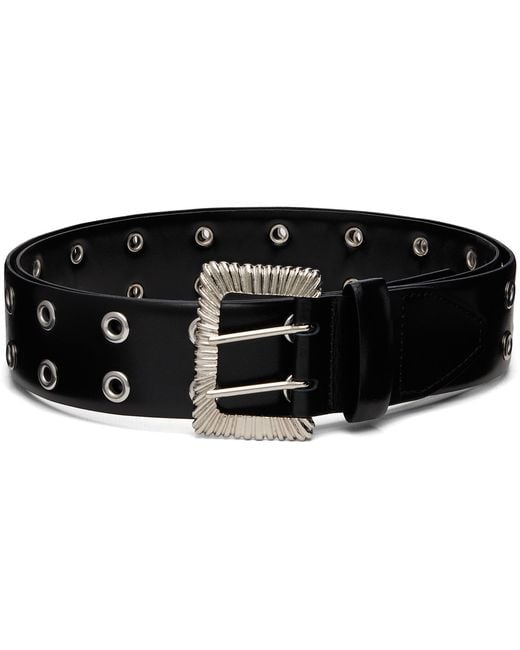 Toga Black Eyelet Metal Belt