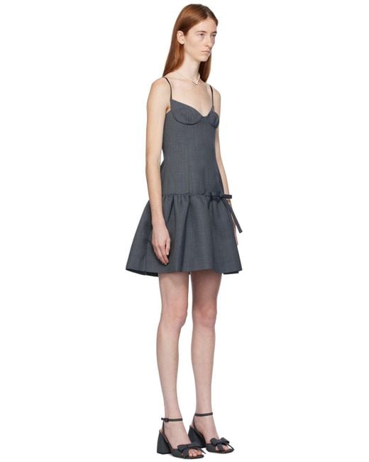 ShuShu/Tong Black Gray Peplum Midi Dress