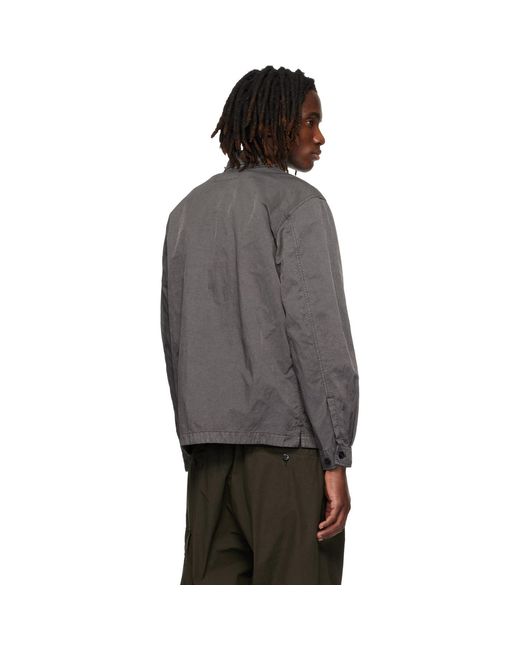 C P Company Black Panama-R Zipped Lens Overshirt for men