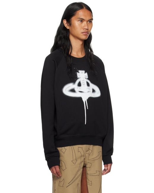 Vivienne Westwood メンズ ブラック Spray Orb スウェットシャツ 