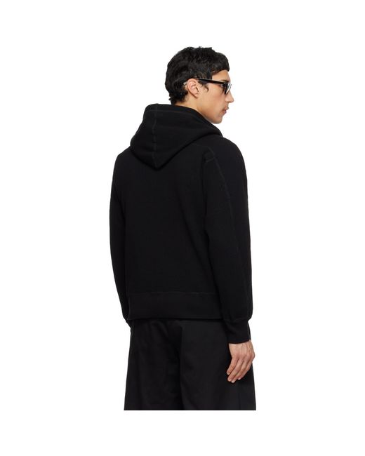 Nanamica Black Zip-Up Thermal Hoodie for men