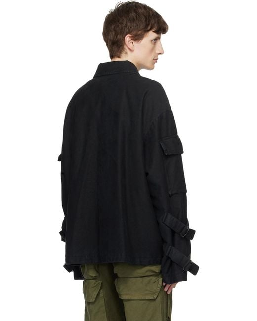 Dries Van Noten Black Garment-dyed Jacket for men