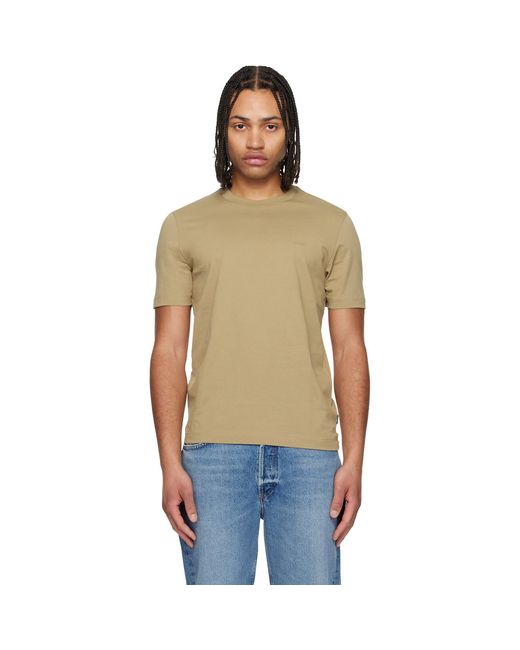 Boss Blue Cotton Jersey Logo Detail T-Shirt for men