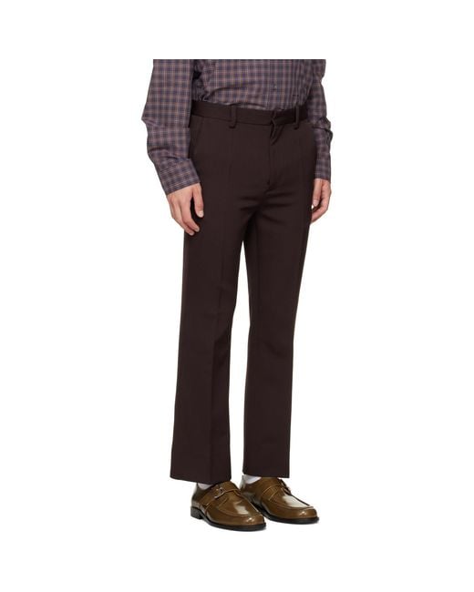 Marni Black Regimental Wool Trousers for men