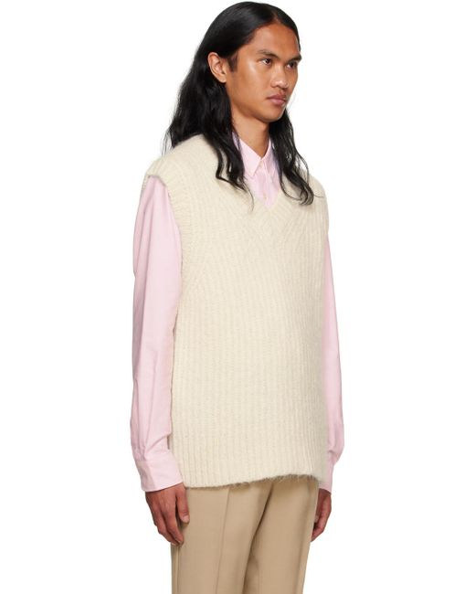 Ami Paris Off-white Chunky Vest in Natural for Men | Lyst UK