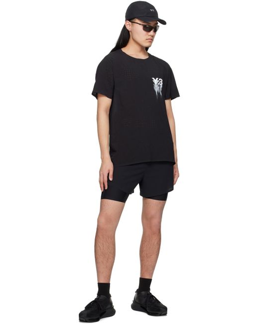 メンズ Y-3 ロゴプリント Tシャツ Black