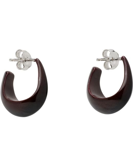 Lemaire Black Curved Mini Drop Earrings
