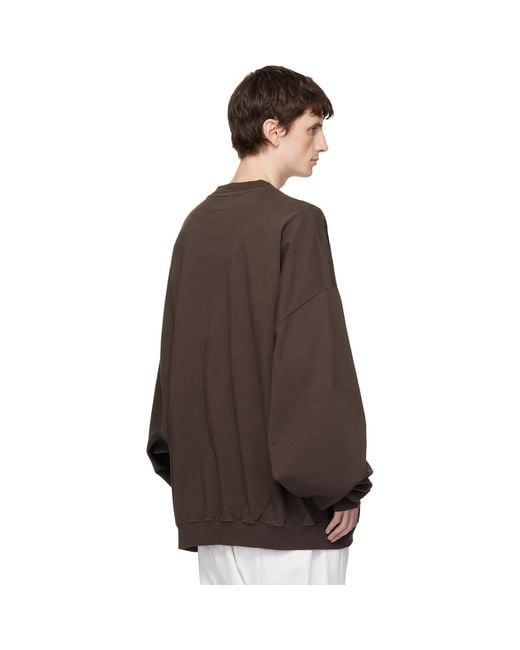 Rick Owens Brown Temple Hun Crewneck Sweatshirt for men
