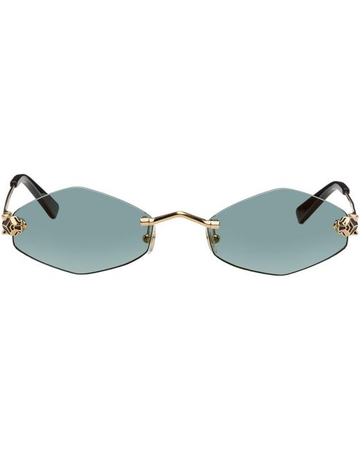 Cartier Black Gold 'panthère De ' Sunglasses for men
