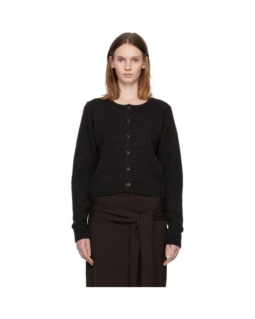 Lemaire Black Ribbed Cardigan