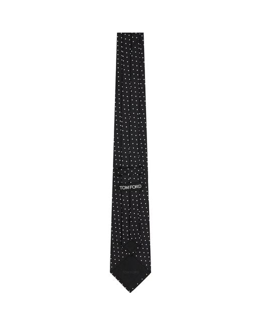 Tom Ford Black Micro Dot Weave Tie for men
