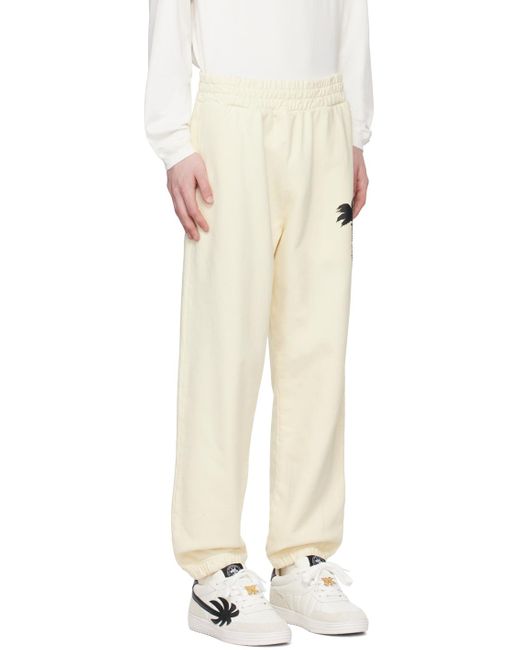 Palm Angels Natural Off-white 'the Palm' Sweatpants for men