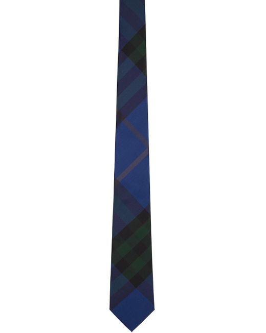 Cravate bleue en soie à carreaux Burberry pour homme en coloris Black