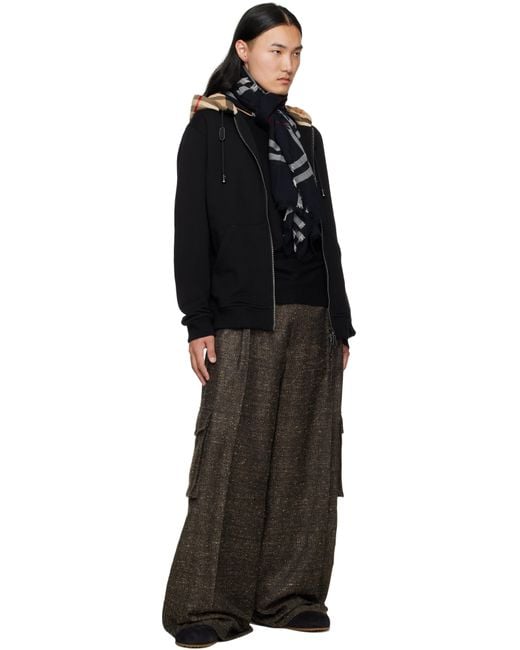 メンズ Burberry ブラック Urchin チェック スエード クロッグ Black