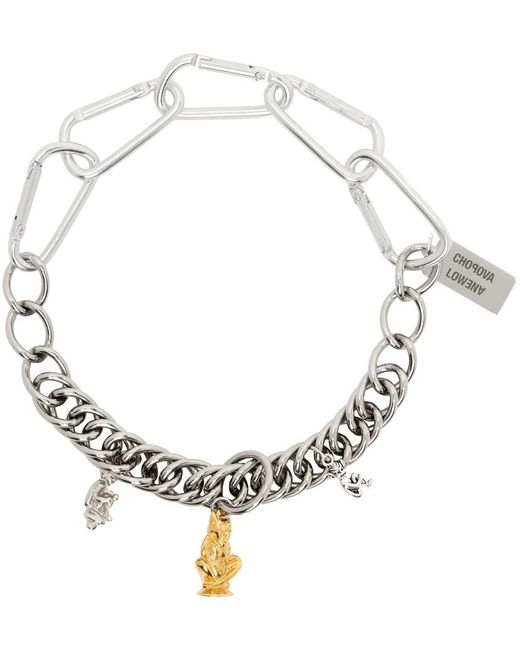 Chopova Lowena Metallic Silver Cornish Pixie Charm Necklace