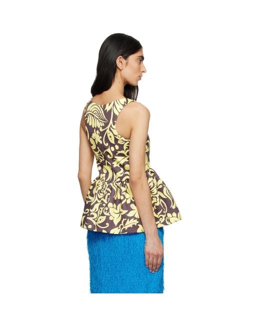 Dries Van Noten Blue Taupe & Open Blouse