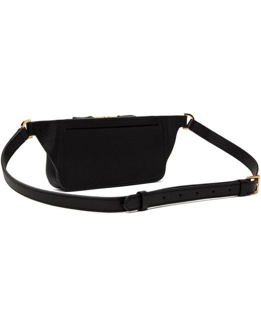 メンズ Tom Ford ブラック レザー ジップポーチ Black
