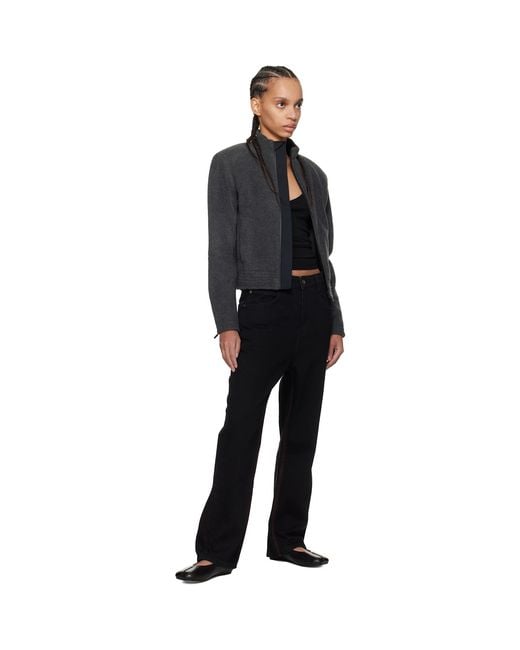 Fax Copy Express Black Stitch Straight Jeans