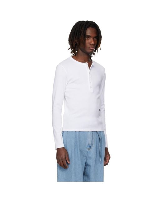 Rhude Black Logo Ls Henley for men