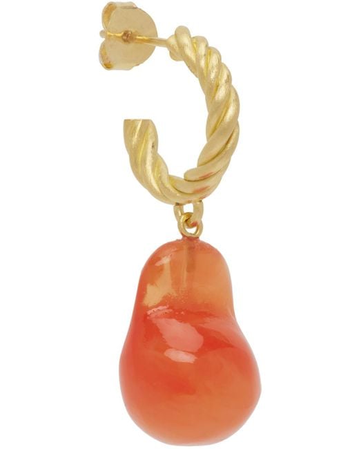 Completedworks Orange Hoop Single Earring for men