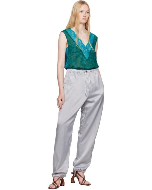 Dries Van Noten ブルー＆グリーン フローラル タンクトップ Blue