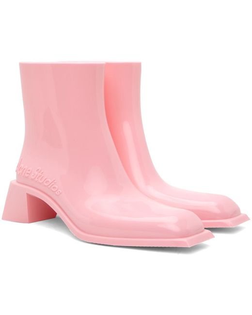 Acne Pink Rubber Boots