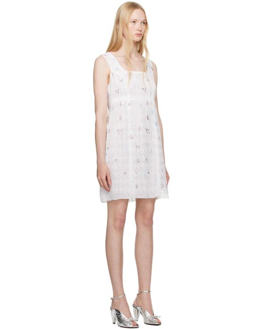 Anna Sui Black Embroidered Lacey Trellis Minidress