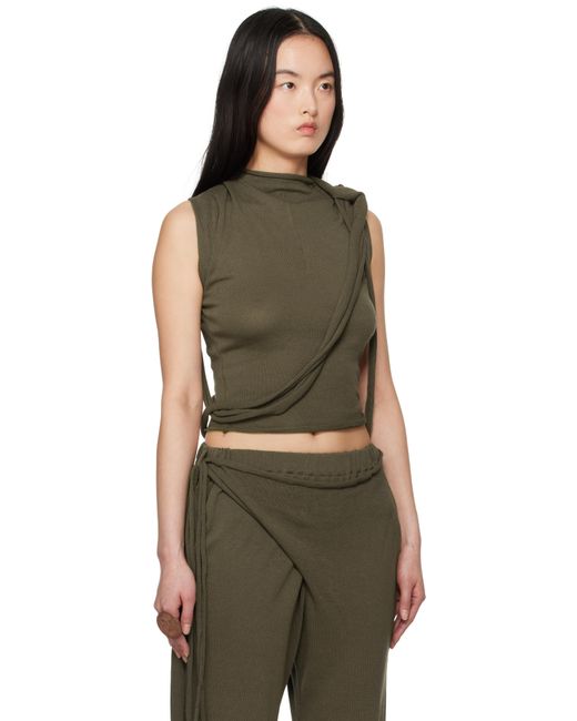 OTTOLINGER カーキ Deconstructed Linen トップス Green