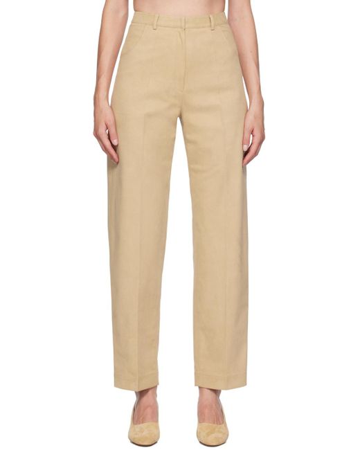 GIA STUDIOS Natural Cocoon Faux-Leather Trousers