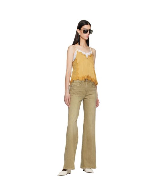 R13 Orange Lace Trimmed Camisole