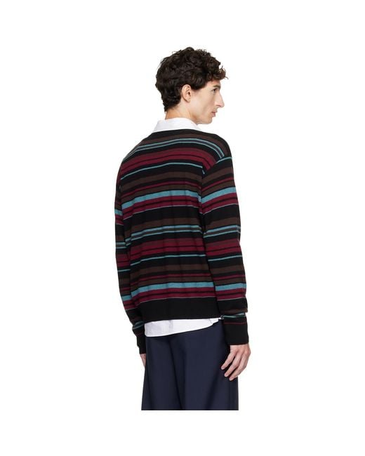 Dries Van Noten Black Striped Sweater for men
