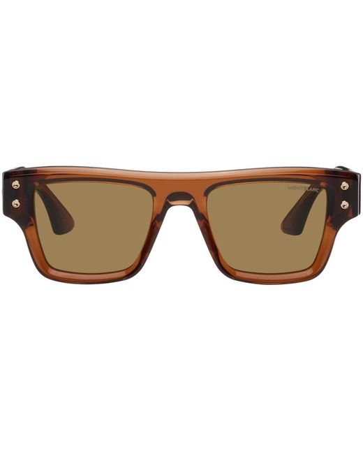 Montblanc Black Square Sunglasses for men