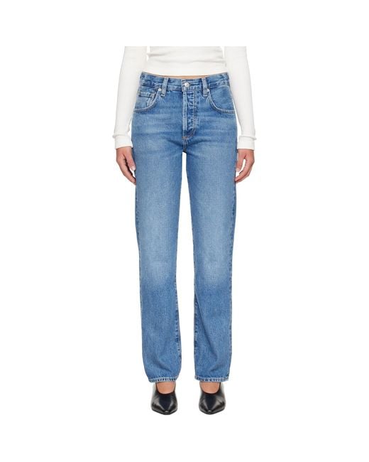Citizens of Humanity Blue 90S High Rise Straight Jeans
