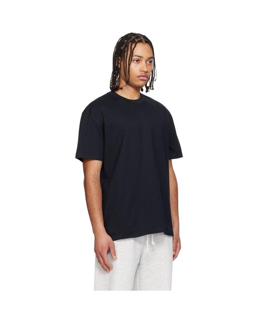 Skims Black Heavyweight Cotton Relaxed T-Shirt for men